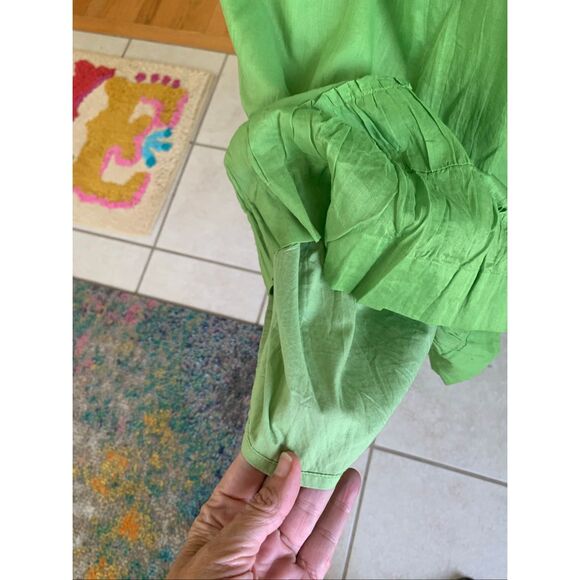 Talbots Crinkle Sundress Sleeveless Light Green - Picture 5 of 10